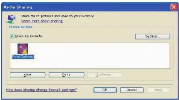 ROTEL RCX1500 - Konfigurera UPnP-server på PC:n - 2