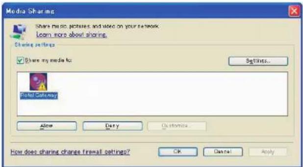 ROTEL RCX1500 - Impostazione di Server UPnP in PC - 2