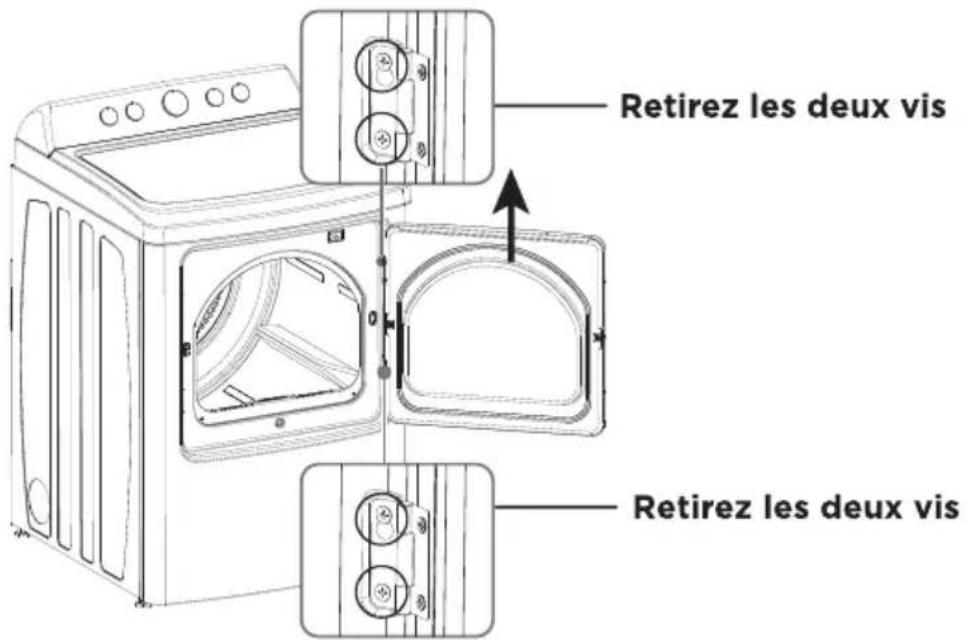 MIDEA MLE43A3AWW - Procédure d'inversion de porte - 1