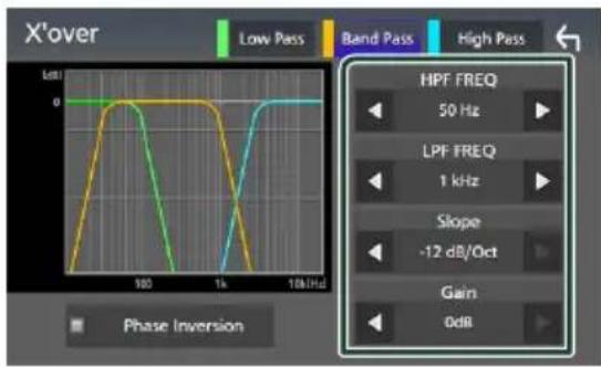 KENWOOD DMX8021DABS - Lorsque le réseau d'enceintes est réglé sur 3 voies : - 1