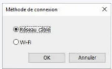 Méthode de connexion Résseau Câble Wi-Fi OK Annuler