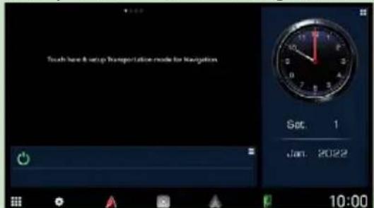 Touch here & setup transportation mode for navigation. Set. 1 Jan. 2022 10:00