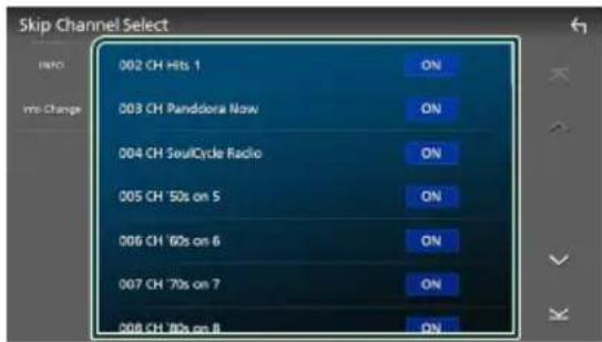 KENWOOD DNR1008RVS - Touchez chaque canal dans la liste puis réglez-le sur on ou OFF. - 1