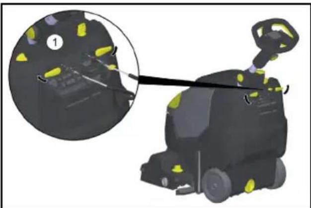 Kärcher BR 4522 C Bp - Afmontering af batteriet - 1