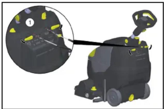 Kärcher BR 4522 C Bp - Αφαίρεση της μπαταρίας - 1