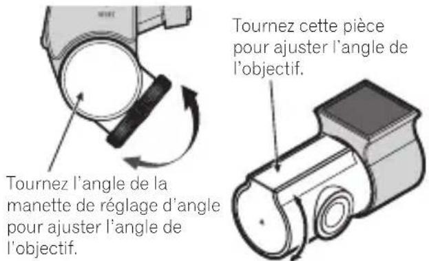 PIONEER VRECZ710DH - Reglez l'angle de l'objectif pour que l'image de l'intérieur ou de l'extérieur du vehicule s'affiche correctement. - 1