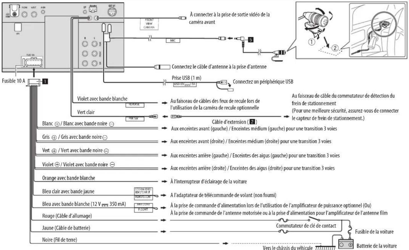 JVC KWM785BW - Installation et raccordements - 1