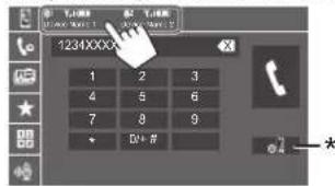 JVC KWM785BW - Choisissez quel téléphone utiliser si deux téléphones portables sont connectés. - 1