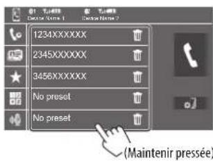 JVC KWM785BW - Choisissez un numéro de préréglage à mémoriser. - 1