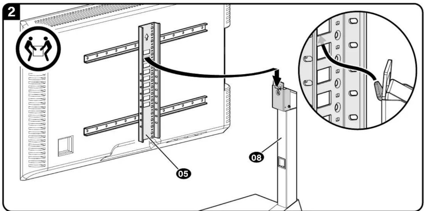 SANUS VSTV2B2 - STEP 3 Attach TV to Post - 4