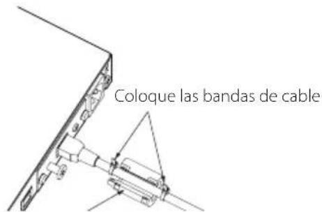 Coloque las bandas de cable