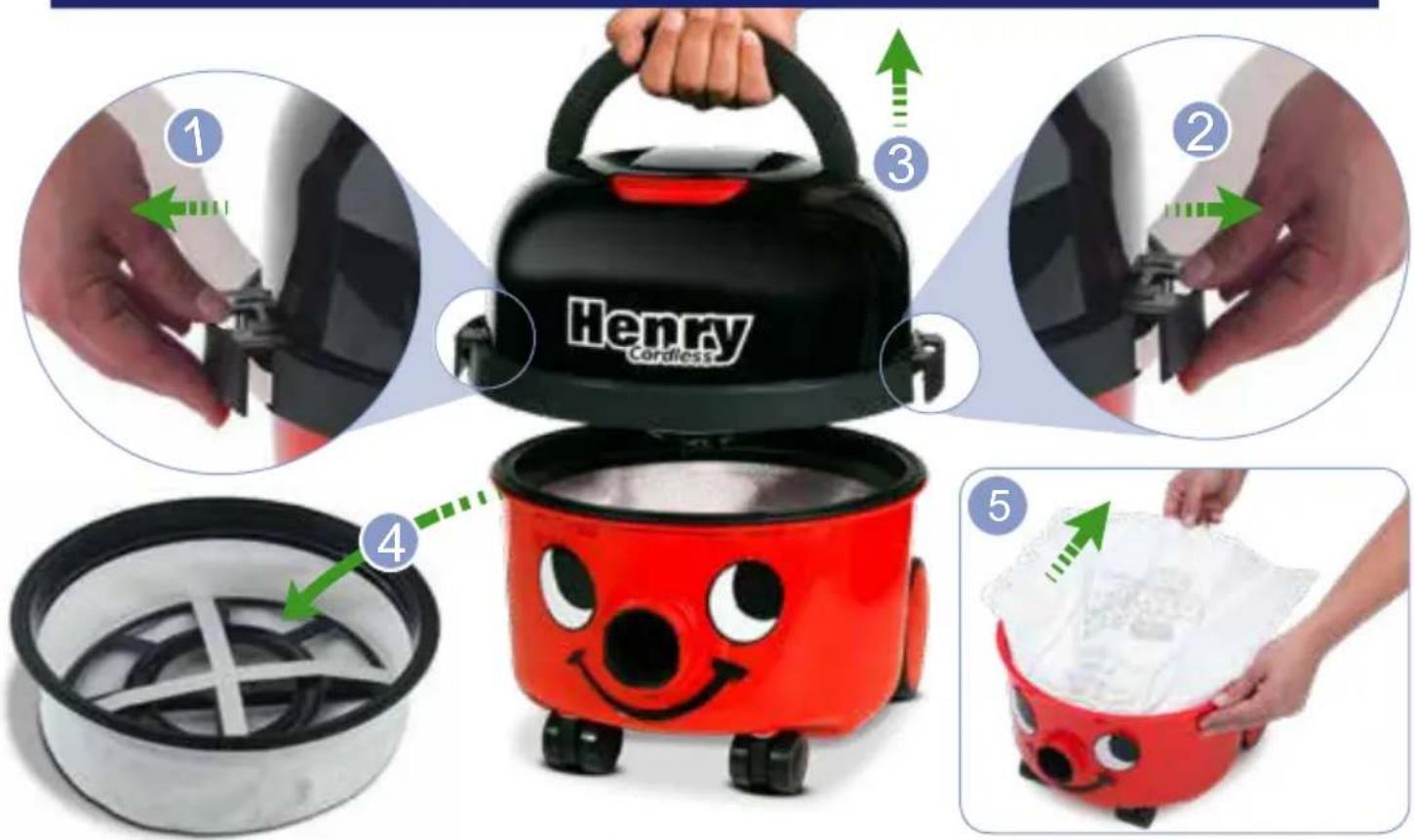 Numatic Hetty Cordless HEB160 - Wand docking, Parkfunktion, Système parcing, Parkeerstand, Suporte do tub - 3