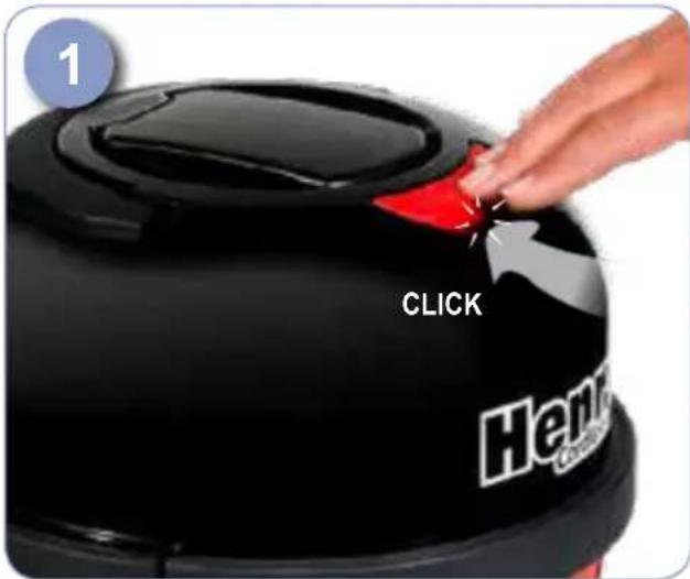 Numatic Hetty Cordless HEB160 - Charging the battery, Aufladen der Batterie, Charge de la batterie, De machine opladen, Carregar aquina - 1