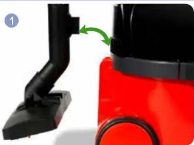 Numatic Hetty Cordless HEB160 - Wand docking, Parkfunktion, Système parcing, Parkeerstand, Suporte do tub - 1