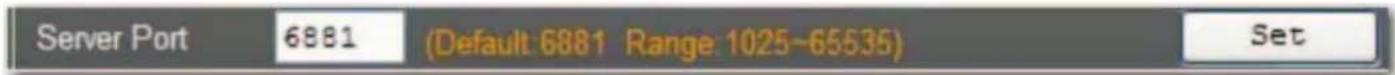 Server Port 6881 (Default: 6881 Range: 1025-65535) Set