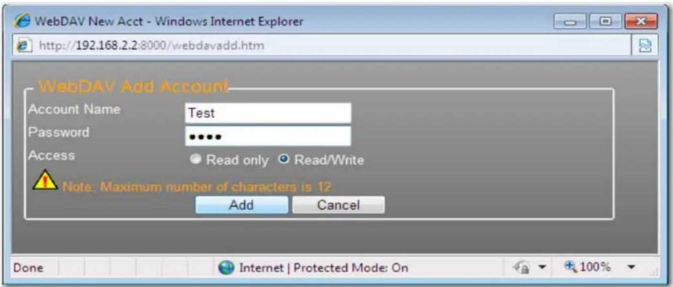 US ROBOTICS USR8710 - Erstellen eines WebDAV-Kontos - 2