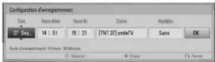 Configuration d'enregistrement Date Name: 14 : 51 Size: 15 : 21 [NT: 37] am/teV Sans OK Suite Enregistrement: 0.0000 36 Minutes Slope: Close Paste Form