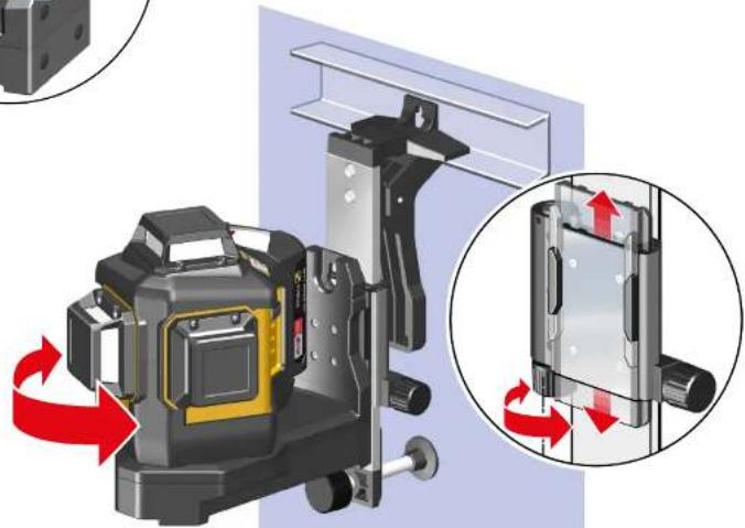 Stabila LAX 600 - Utilisation du support SWB10 - 1