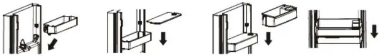 SCHNEIDER SCSBSWD529NFDAX - Avant d'utiliser le dispensateur d'eau pour la première fois, retirez et nettoyez le réservoir d'eau situé à l'intérieur du compartiment de réfrigération. - 2