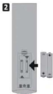 SCHNEIDER LED43SC680K - INSTALLATION DES PILES - 2