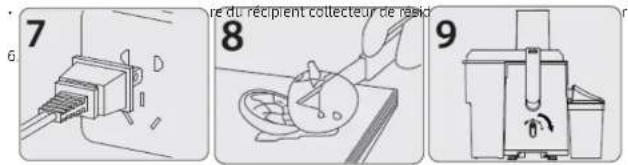 7 re du récipient collecteur de résid 8 9