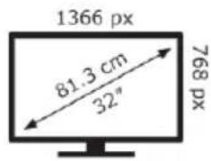 1366 px 81.3 cm 32° 768 px