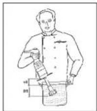 Diagram showing a person measuring a cylindrical object with labeled dimensions in millimeters