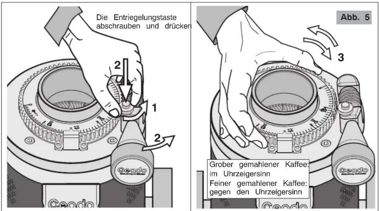 Ceado E37ZHero - EINSTELLUNG ZUM MAHLEN DES KAFFEES - 4