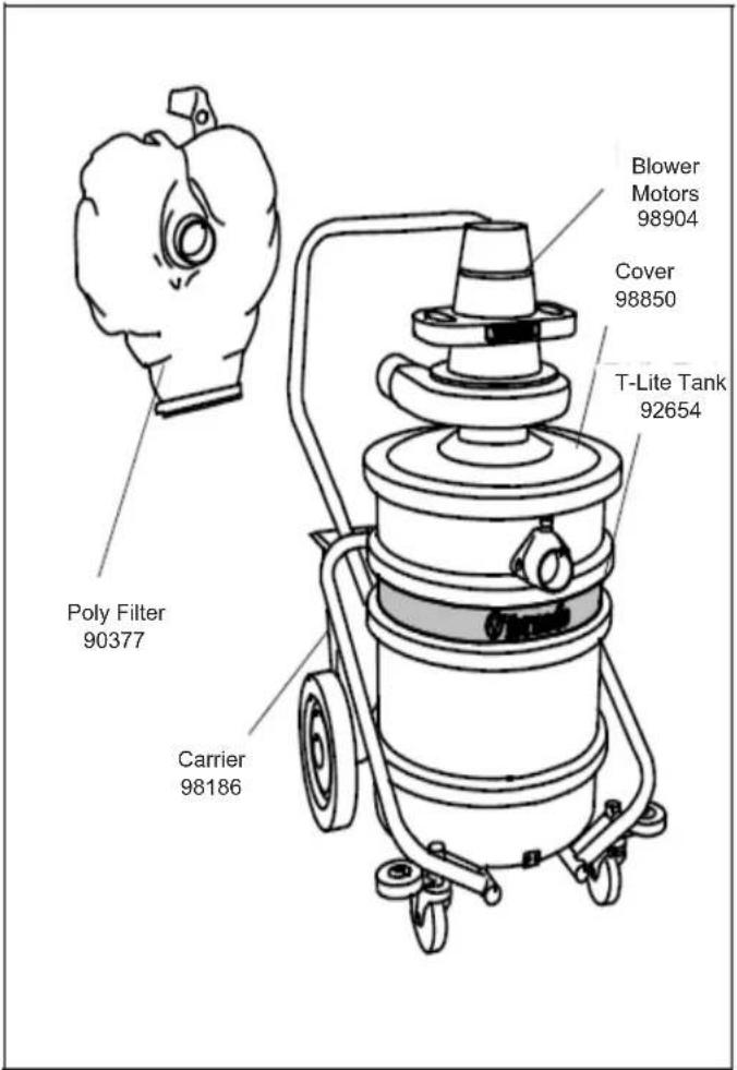 Blower Motors 98904 Cover 98850 T-Lite Tank 92654 Poly Filter 90377 Carrier 98186