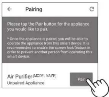 SHARP KCP110UW - Tap "Pair" for the air purifier you would like to pair. - 1