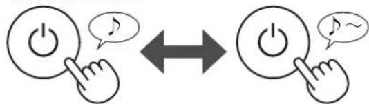 Diagram showing two hand icons with power button symbols and speech bubbles, connected by bidirectional arrow