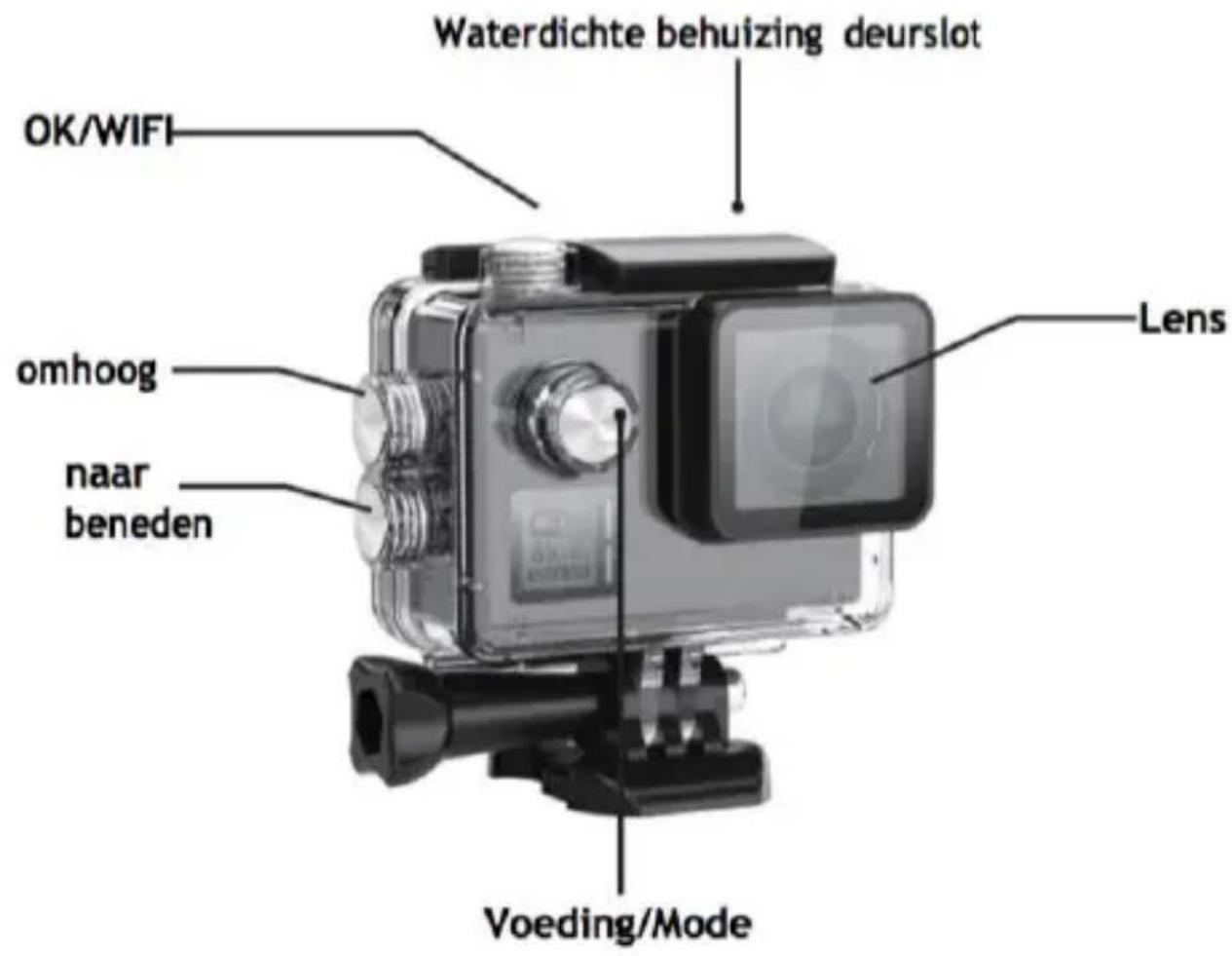 EASYPIX GoXtreme Black Hawk+ 4K - Waterdichte Case Beschrijving - 1