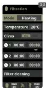 HAYWARD Control Station Panel - FILTRATION / Heating mode - 1