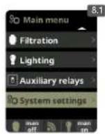 HAYWARD Control Station Panel - SYSTEM SETTINGS - 1