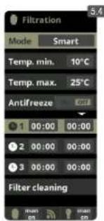 HAYWARD Control Station Panel - FILTRATION / Smart mode - 1