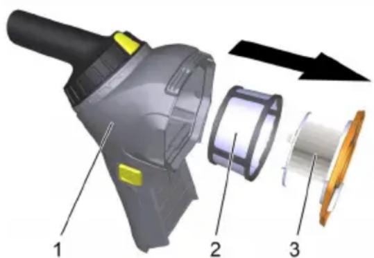 Kärcher HV 11 Bp Cs - Nettoyer / remplacer les éléments filtrants - 1