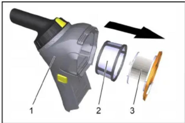 Kärcher HV 11 Bp Cs - Ripulire / sostituire gli elementi filtranti - 1