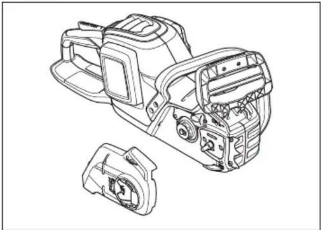 HUSQVARNA 350i - To assemble the guide bar and saw chain (with bar knob) - 3