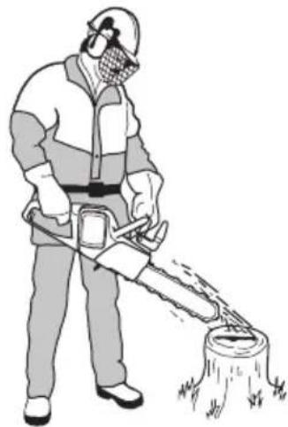 HUSQVARNA 350i - To do a check of the saw chain lubrication - 1