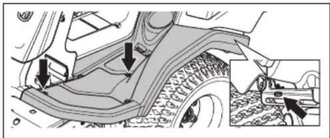 HUSQVARNA R 418TsX AWD - So entfernen und montieren Sie die linke Fußstütze - 1