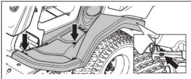 HUSQVARNA R 418TsX AWD - Pour déposer et installer la plaque repose-pied gauche - 1