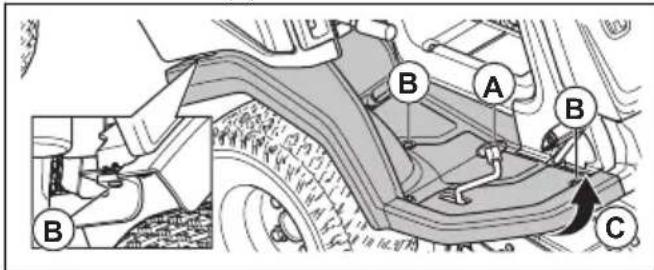 HUSQVARNA R 418TsX AWD - Pour déposer et installer le repose-pied droit - 1