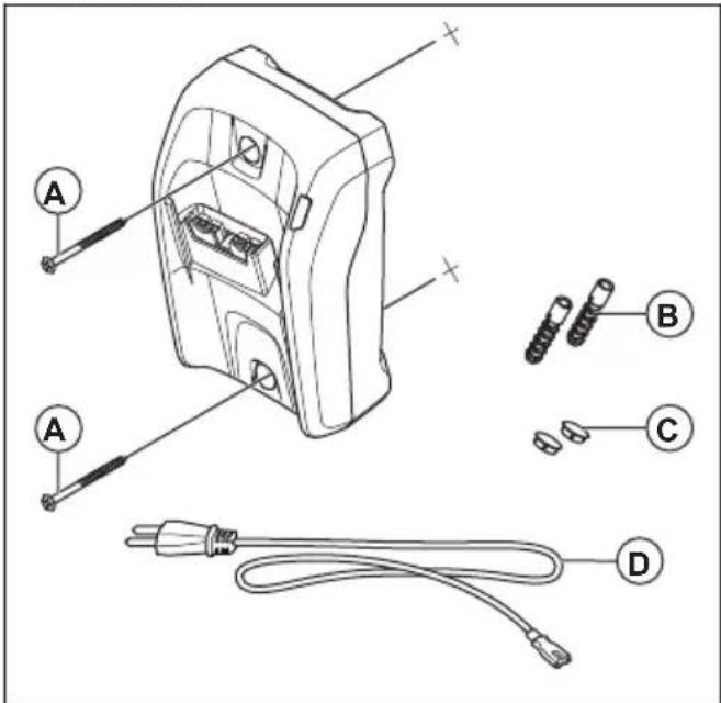 HUSQVARNA 320iHD60 - To install the battery charger on the wall - 2