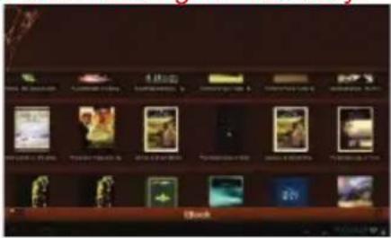 Screenshot of a mobile app interface displaying multiple image thumbnails and labels, likely from an older or retro-style application.