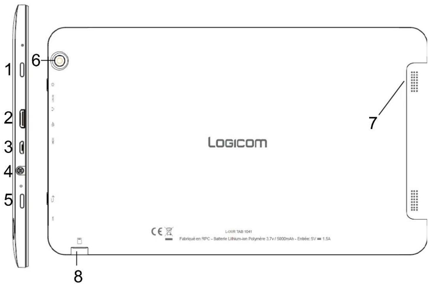 LOGICOM LIxir Tab 1041 - Contenu de l'emballage - 1