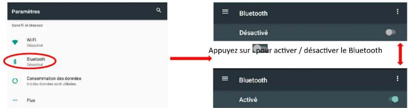 LOGICOM M Bot Tab 1150 - Activer / Désactiver la connexion Bluetooth - 1