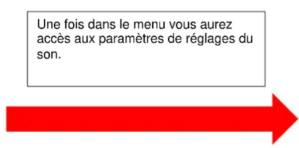 Une fois dans le menu vous aurez accès aux paramètres de réglages du son.
