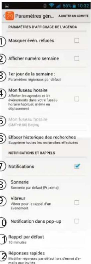 Amplicom PowerTel M9000 - Paramètres de l'agenda - 1