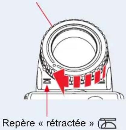 Repère « rétractée »