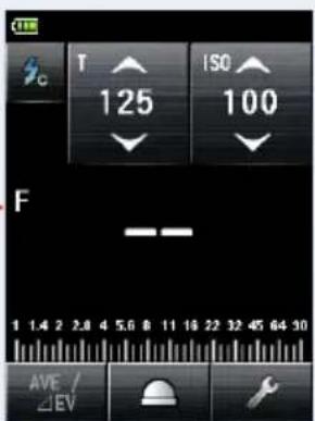 T 125 ISO 100 F 1 1.4 2 2.8 4 5.6 8 11 16 22 32 45 64 90 AVE / ΔEV
